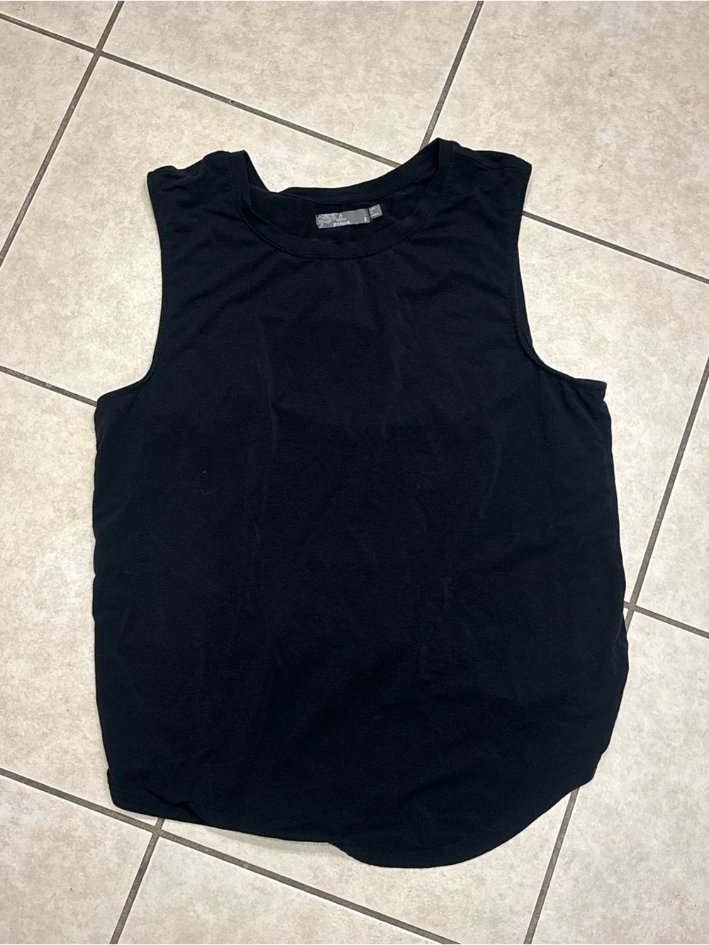 Prana Black Crewneck Tee knot in back